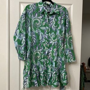 Zara Tie-Waist Mini Flared Dress